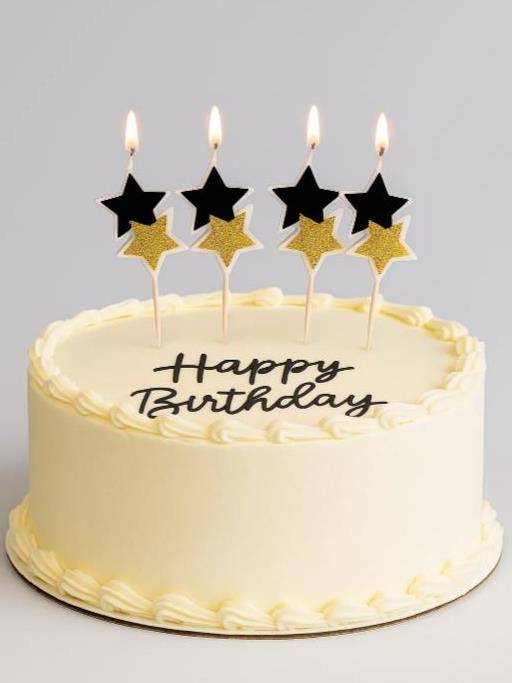 набор свечей для торта 04шт "star glow" black 12см Набор свечей для торта 04шт "star glow" black 12см