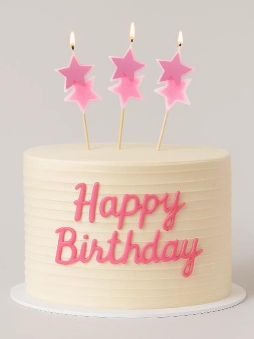 набор свечей для торта 4шт "star glow" pink Набор свечей для торта 4шт "star glow" pink