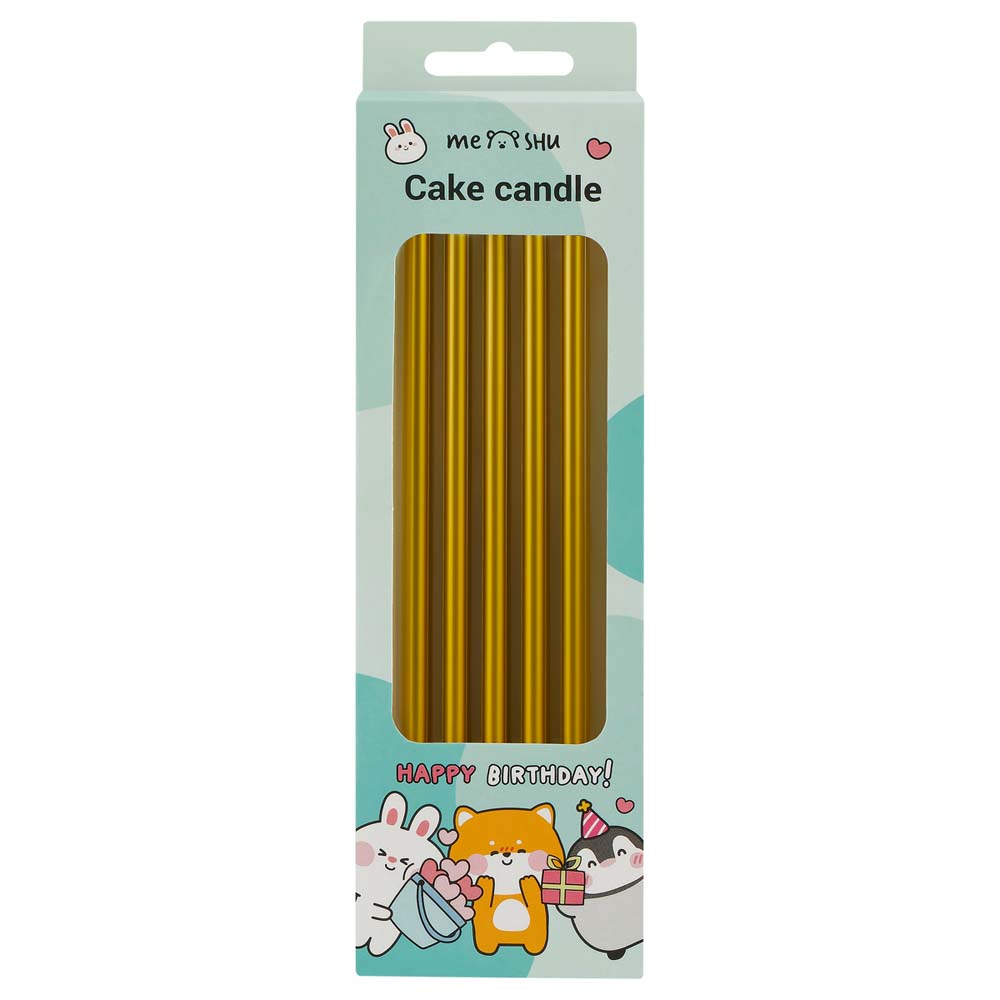 набор свечей для торта 10шт "meshu" straight gold Набор свечей для торта 10шт "meshu" straight gold