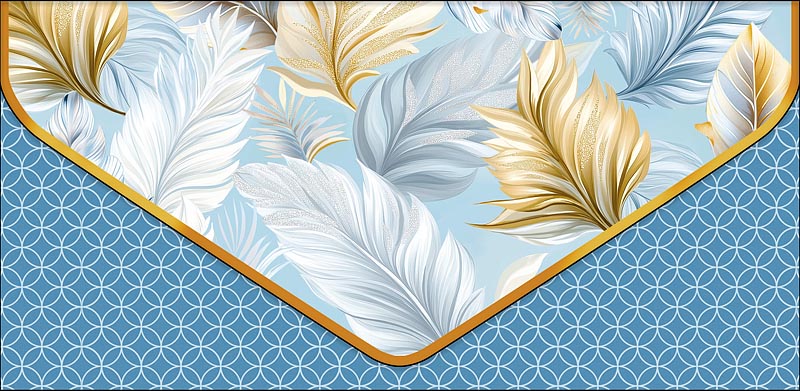 конверт для денег "листья" белые и золотые Конверт для денег "листья" белые и золотые