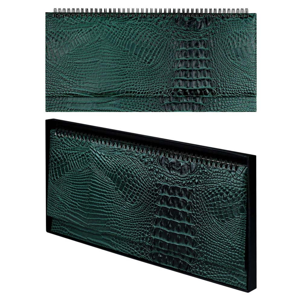 еженедельник недатир. гребень 180х390мм escalada "аллигатор" зелёный тонир.блок,кож.зам. Еженедельник недатир. гребень 180х390мм escalada "аллигатор" зелёный тонир.блок,кож.зам.