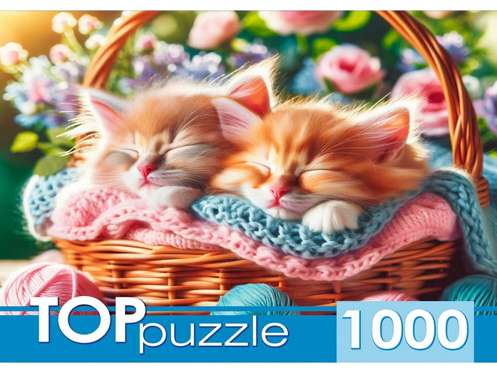 пазлы 1000 дет. "два котёнка в корзине" Пазлы 1000 дет. "два котёнка в корзине"