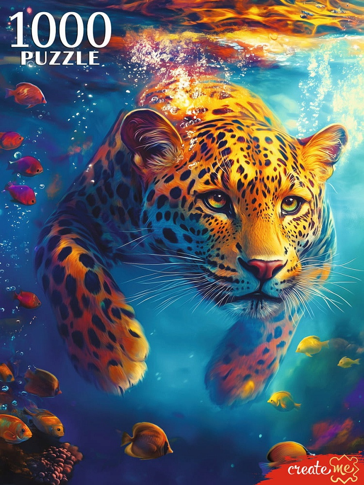 пазлы 1000 дет. "леопард под водой" (рыжий кот) Пазлы 1000 дет. "леопард под водой" (рыжий кот)