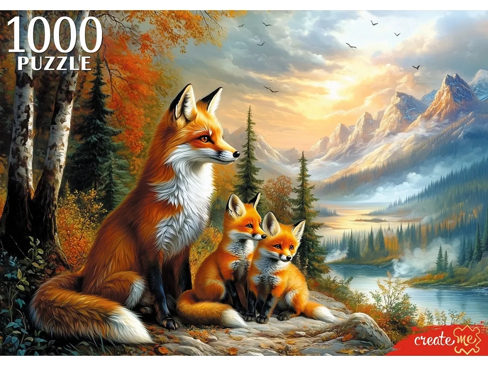 пазлы 1000 дет. "лиса с лисятами" (рыжий кот) (честный знак) Пазлы 1000 дет. "лиса с лисятами" (рыжий кот) (честный знак)