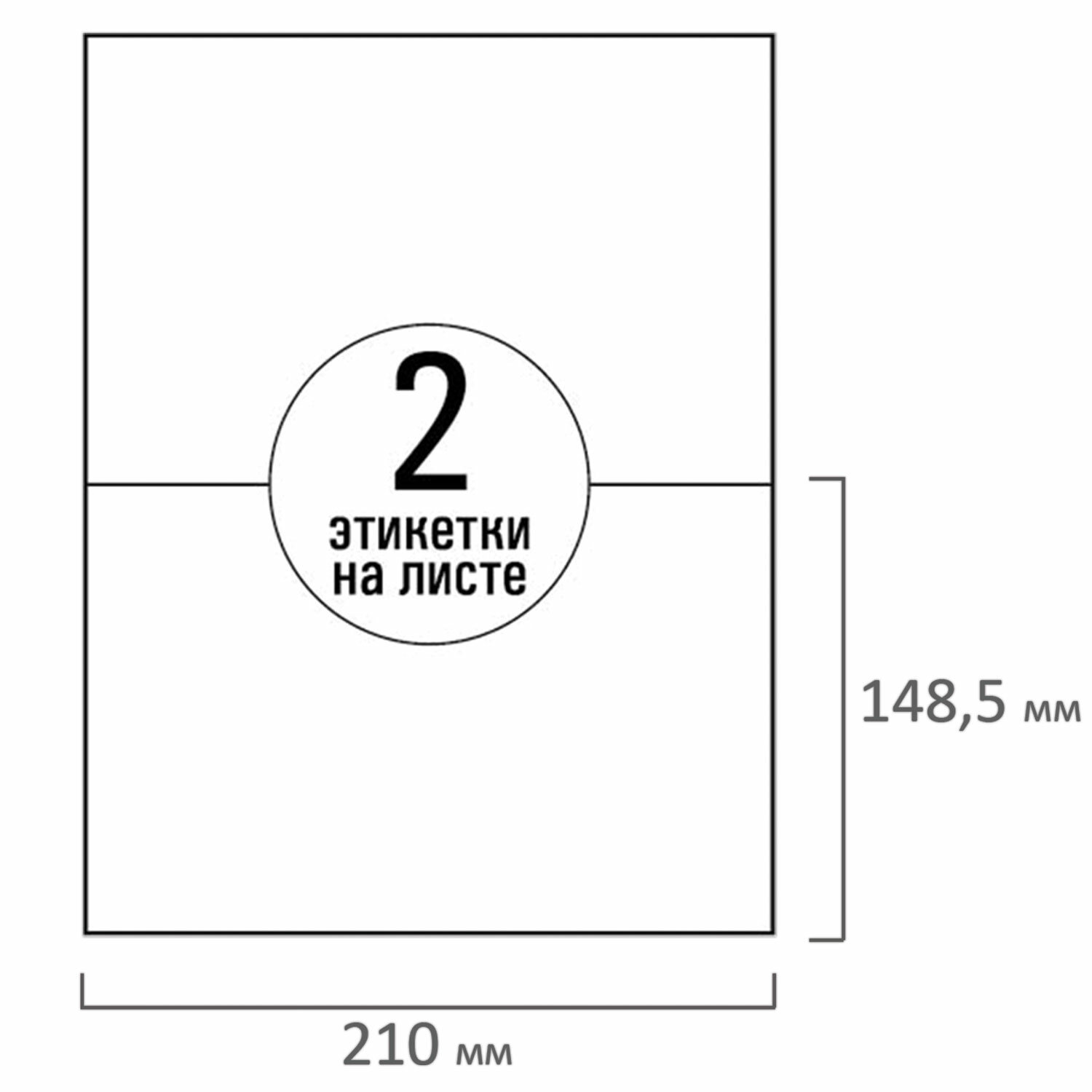 Этикетки самокл. 210х148мм 2 шт. на листе белые