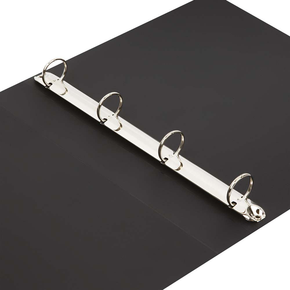 Папка пласт. с 4-я кольцами 4см 500мкм стамм чёрная