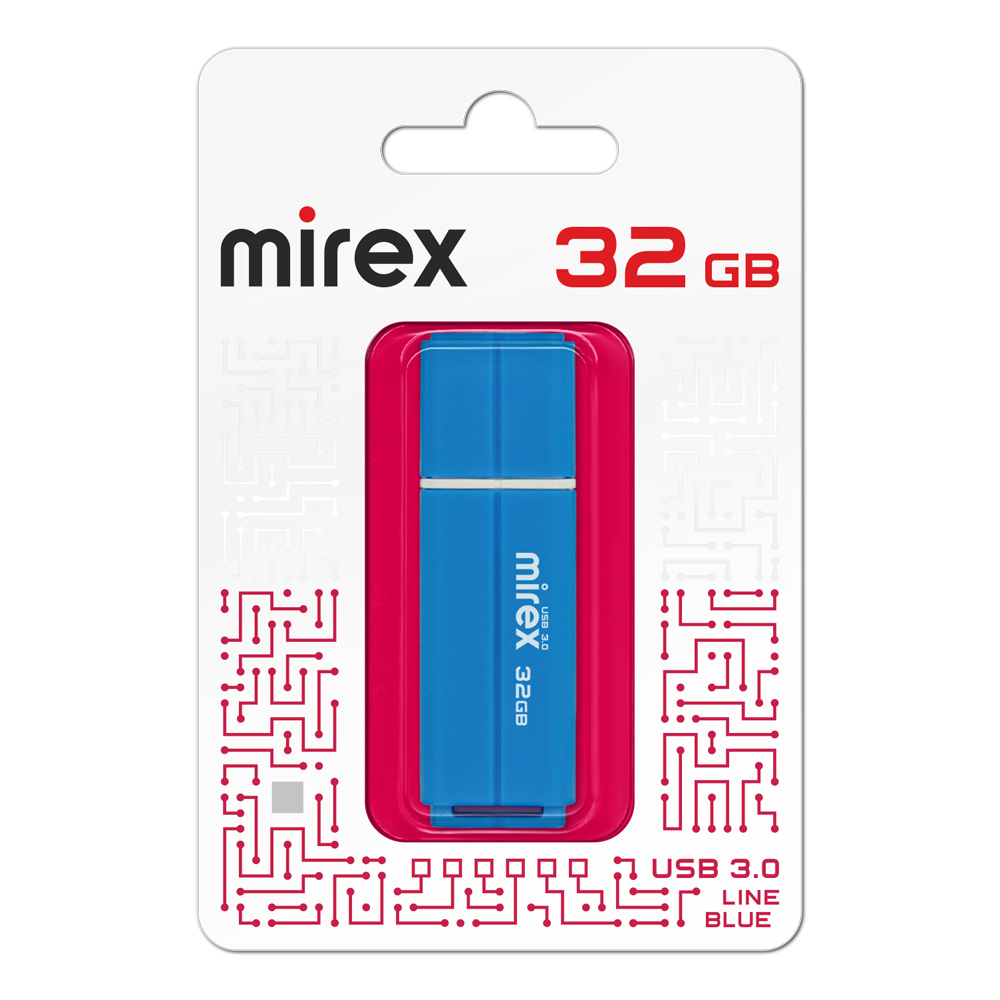 Флэш-накопитель usb3.0 32 гб "mirex" "line blue"