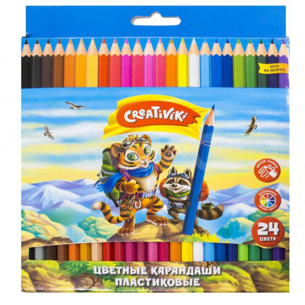 Карандаши цветные "creativiki" пластик 24цв