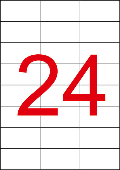Этикетки самокл. 70х37мм 24 шт. на листе