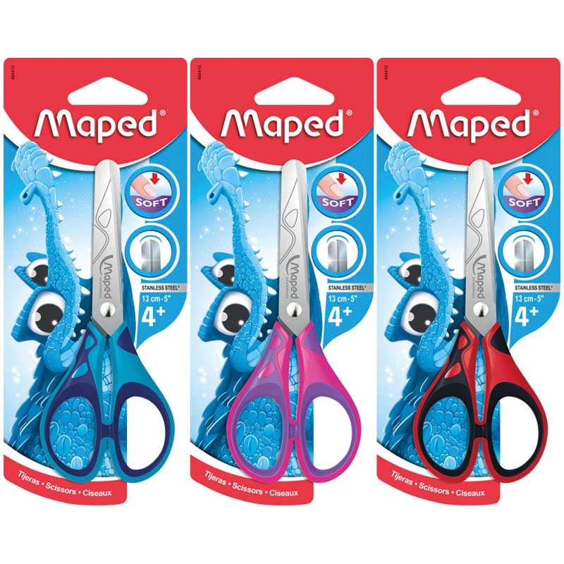 Ножницы детские "maped" essentials soft" 130мм с прорезин. ручками