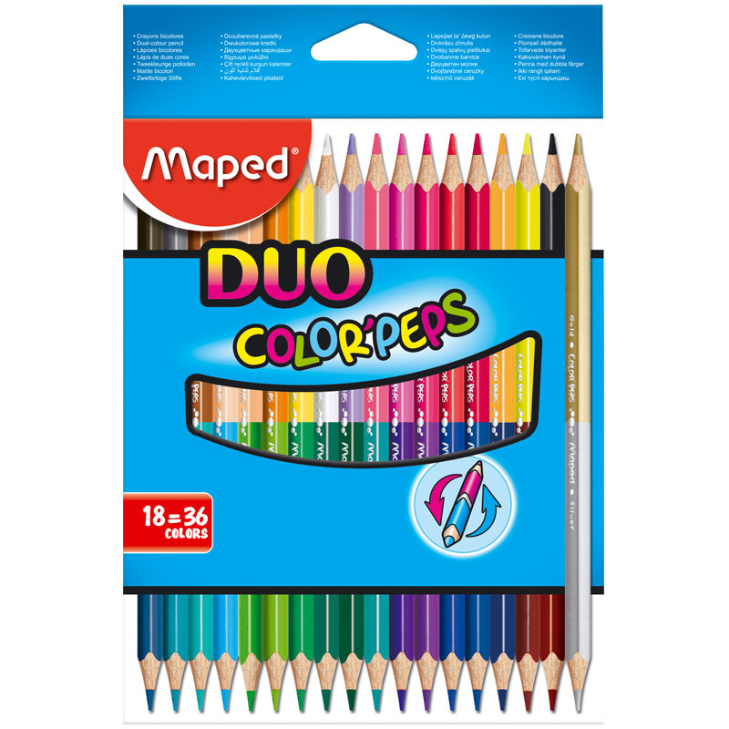 Карандаши цветные "maped" color peps" 36 цв. двуст. трехгранные