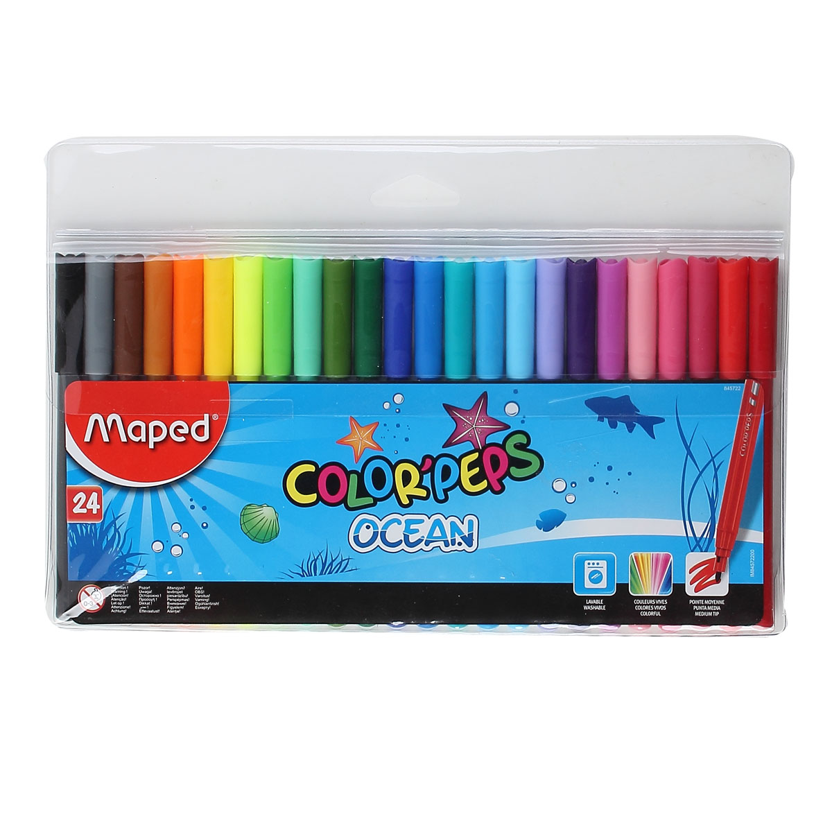 Фломастеры "maped "color peps ocean" 24 цв. смываемые