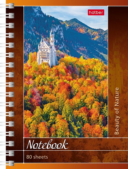 Блокнот а6 гребень 80л. кл. "пейзажи" (hatber) асс-т