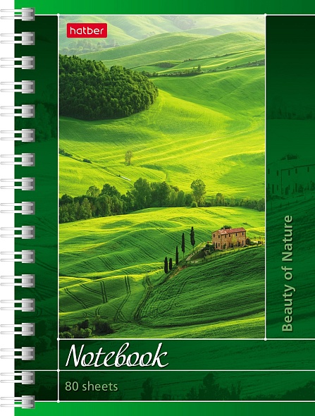 Блокнот а6 гребень 80л. кл. "пейзажи" (hatber) асс-т