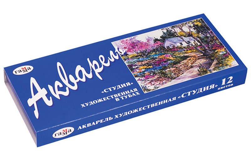 Краски акв. художественные "студия" ("гамма") 12 цв.туба