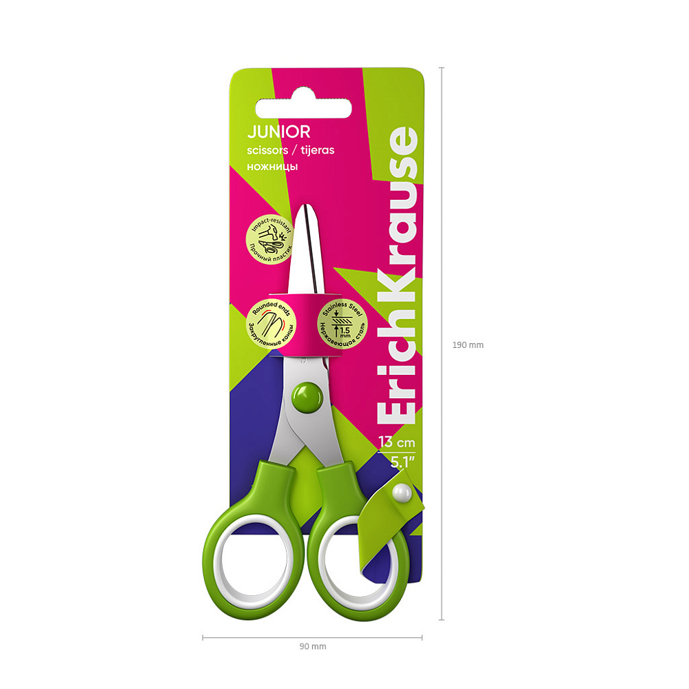 Ножницы детские 130мм erich krause "junior" асс-т