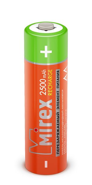 Аккумулятор hr06/аа "mirex" 2500mah ni-mh