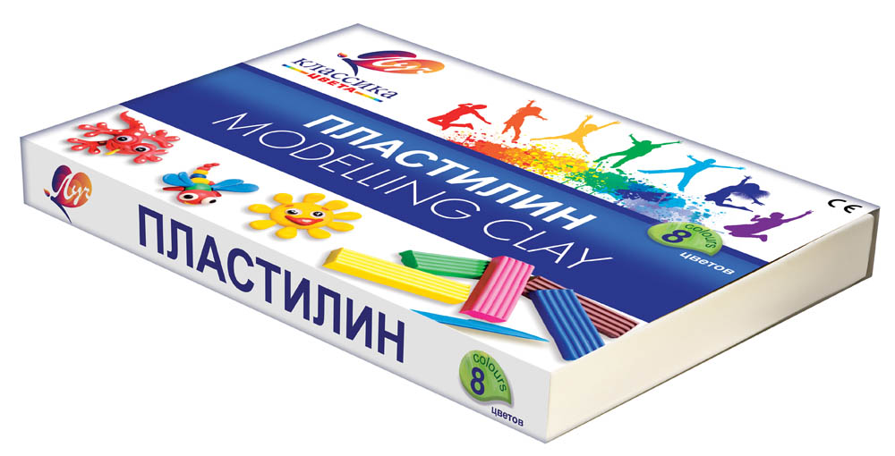 Пластилин "классика" ("луч") 8 цветов 160гр.