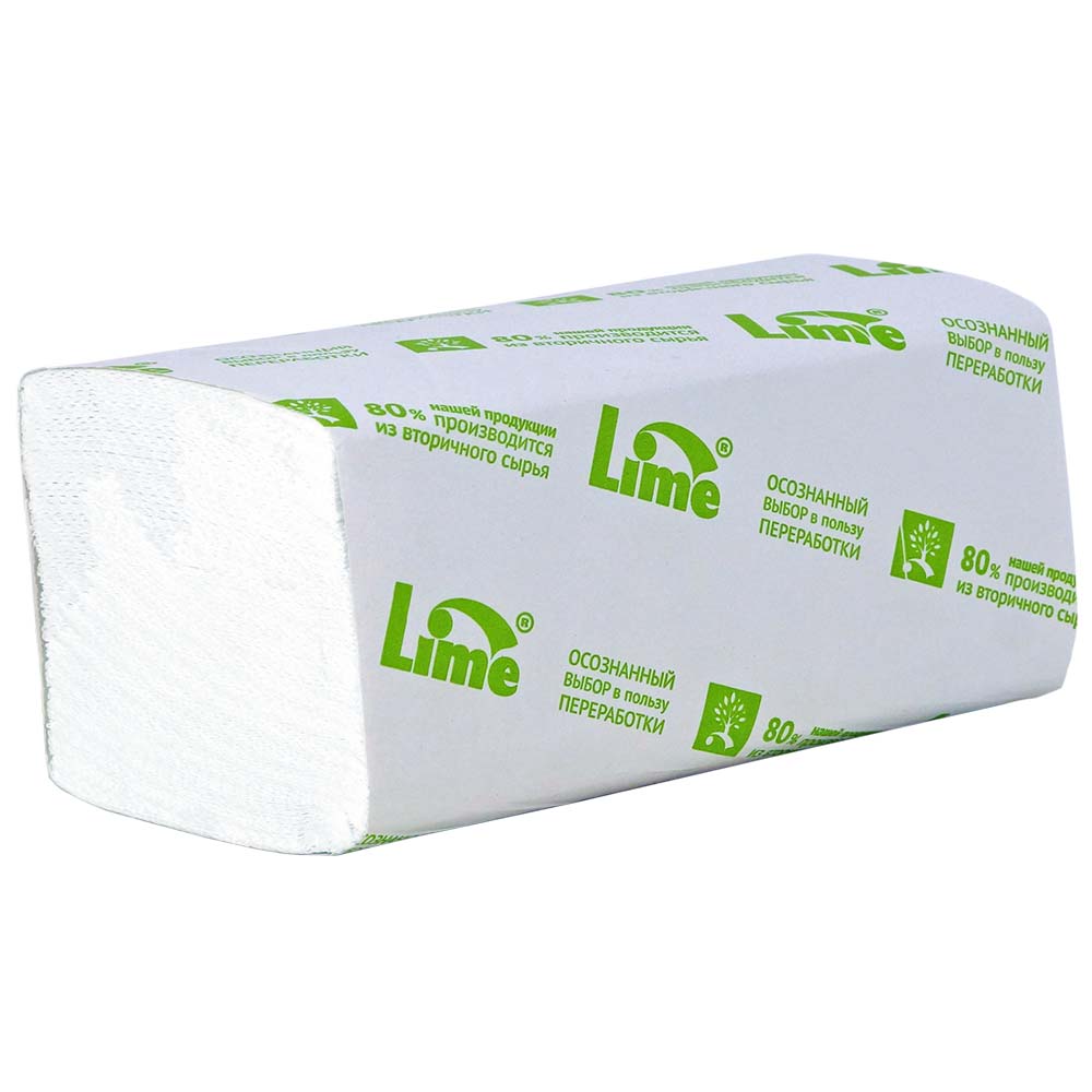 Полотенце бумажное v, 2 сл., 23х24см, 200л. "lime"
