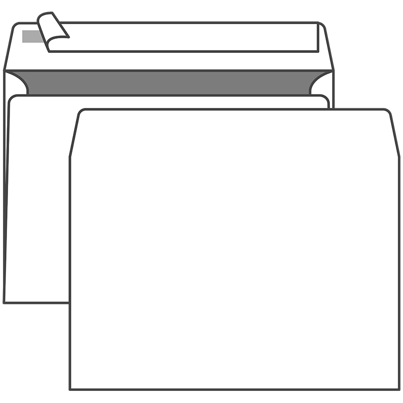 Конверт большой 223х323 немаркиров. силикон 80гр. без внутр.заливки