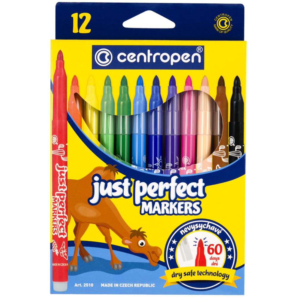 Фломастеры "centropen perfect trio" 12 цв 3.5мм. трехгр.