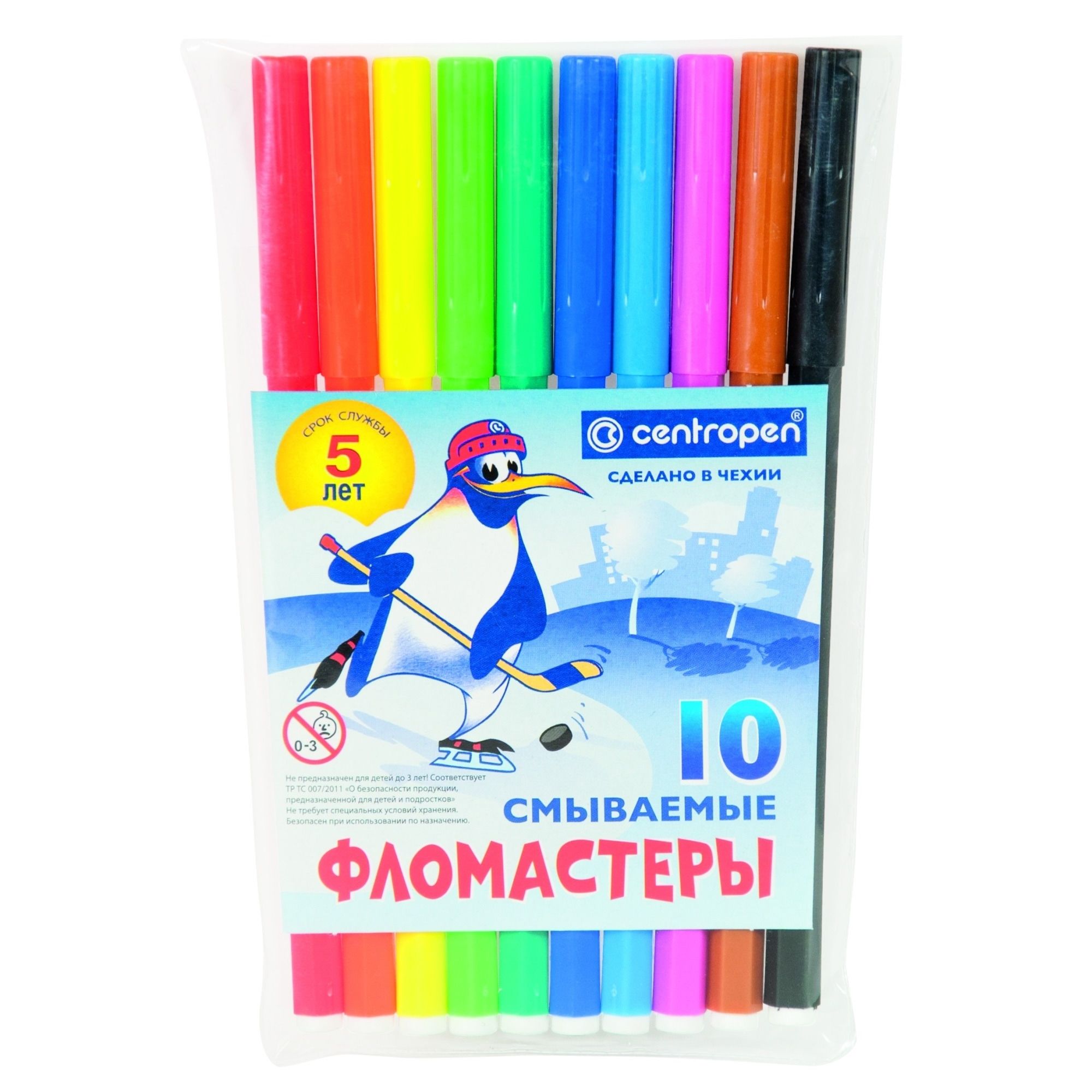 Фломастеры "centropen" 10 цв. (чехия) пласт/уп.