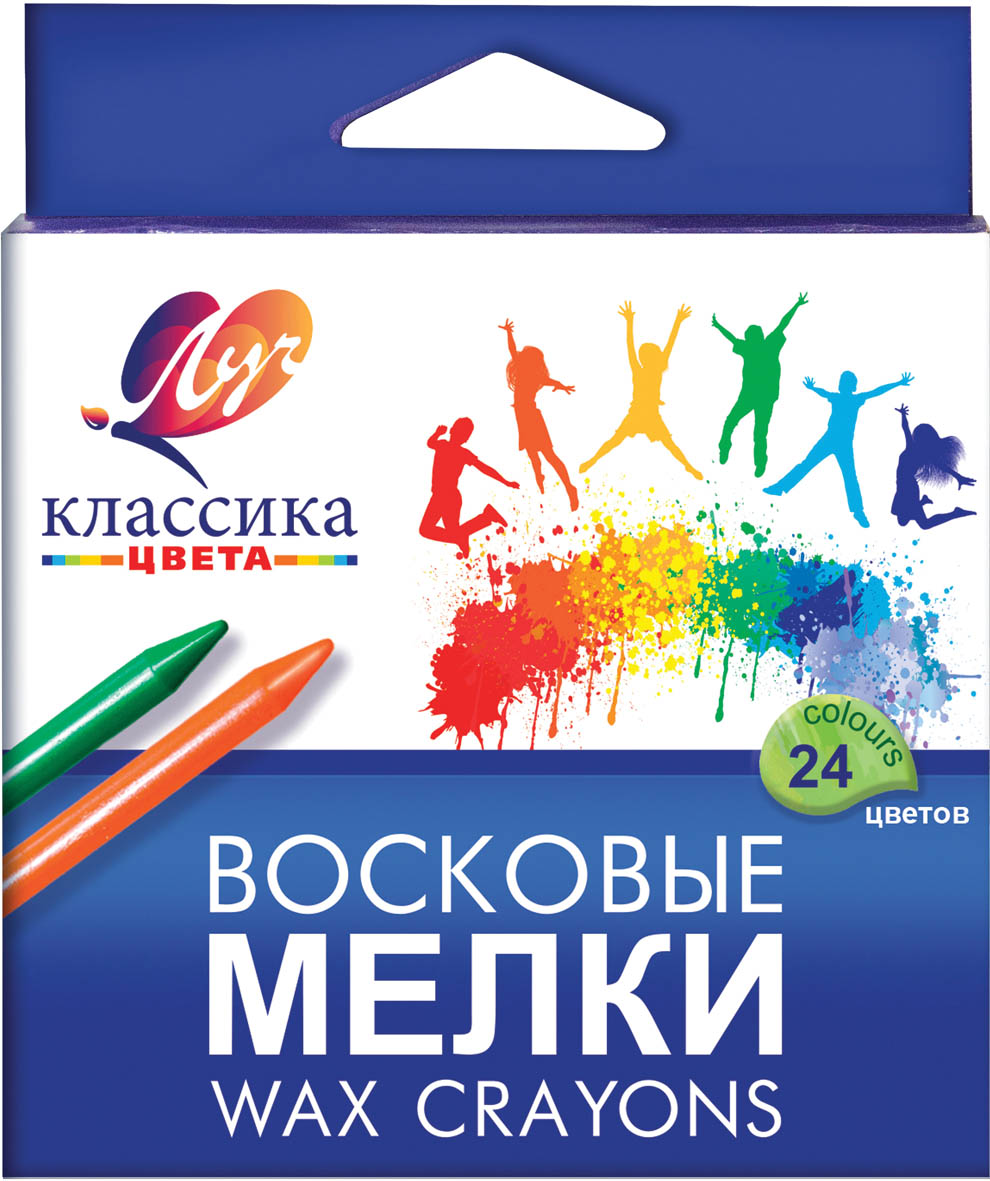 Мелки восковые 24цв. "классика" (луч)