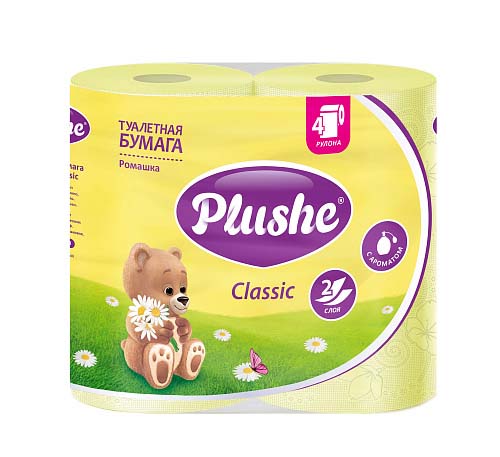 бумага туалетная "plushe" "ромашка" 2 сл.,4 рул.,18м. Бумага туалетная "plushe" "ромашка" 2 сл.,4 рул.,18м.
