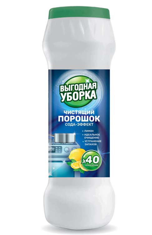 чистящий порошок "выгодная уборка сода-эффект лимон" 400г. Чистящий порошок "выгодная уборка сода-эффект лимон" 400г.