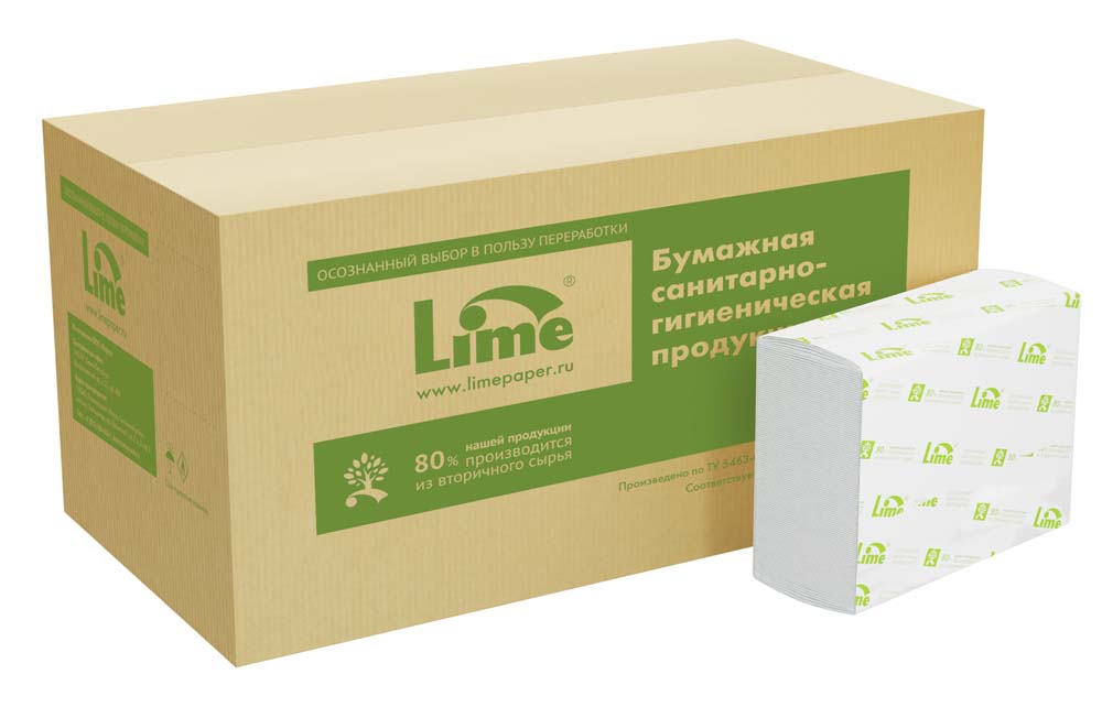 Полотенце бумажное z, 2 сл., 21,5х23см, 180л. "lime"