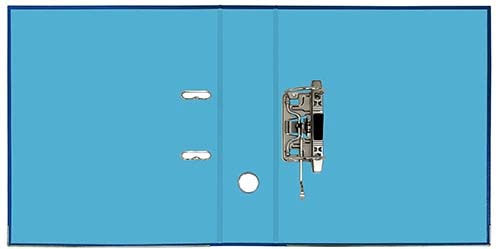 Папка-регистратор 7,5см пвх 2-сторонняя lamark син./гол.,металл.уголок,карман