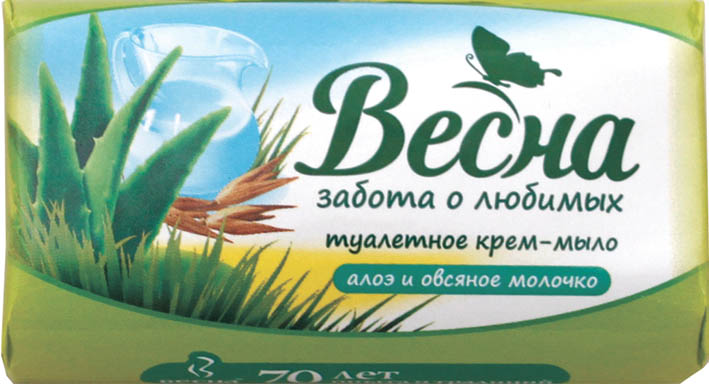 Мыло туалетное "весна" алоэ и овсяное молочко 90 г