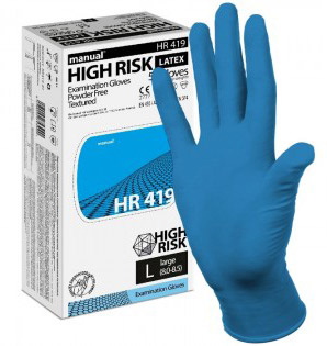 Перчатки латексные "high risk manual" s