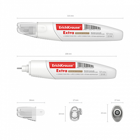 Корректирующая ручка erich krause с мет.наконеч. 12мл