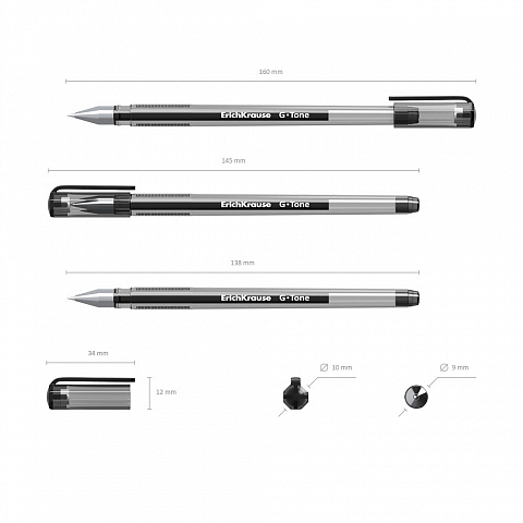 Ручка гел."erich krause g-tone" черная 0,5мм