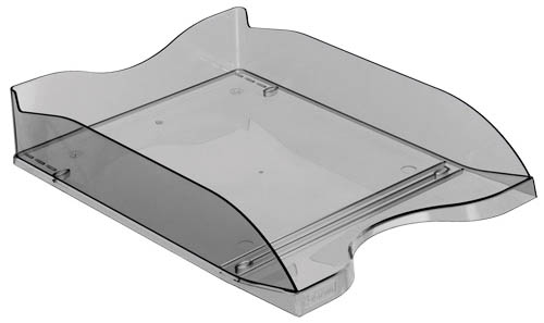 Лоток для бумаг и папок стамм "люкс" серый тонир. прозрач.