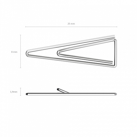 Скрепки 25мм никелиров. "ek" 100 шт. треуг. карт.упак.