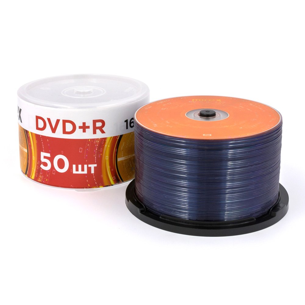 Диск dvd+r "mirex" 16х cakebox 50шт.