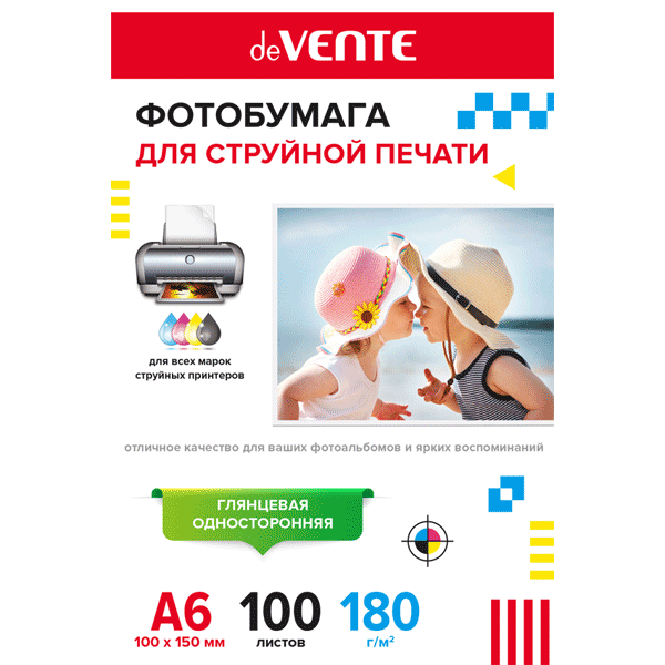 Бумага д/фотопечати 10х15 devente 180г 100л. глянцевая