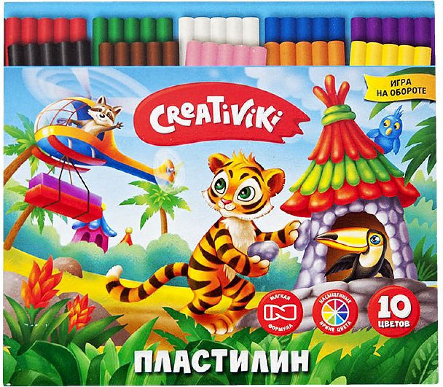 Пластилин "creativiki" ("фарм") 10 цв. 150гр.стек