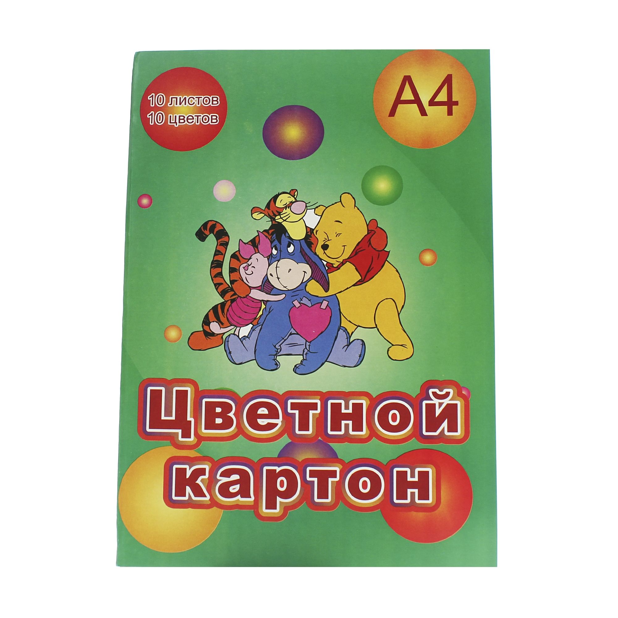 Картон цветной а4 10 листов 10 цветов немелованный "лихт" папка, асс-т