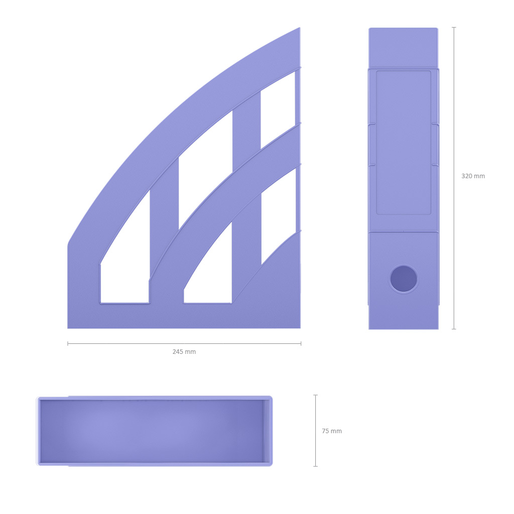 Лоток для бумаг и папок 7,5см erich krause "office pastel" фиолетовый