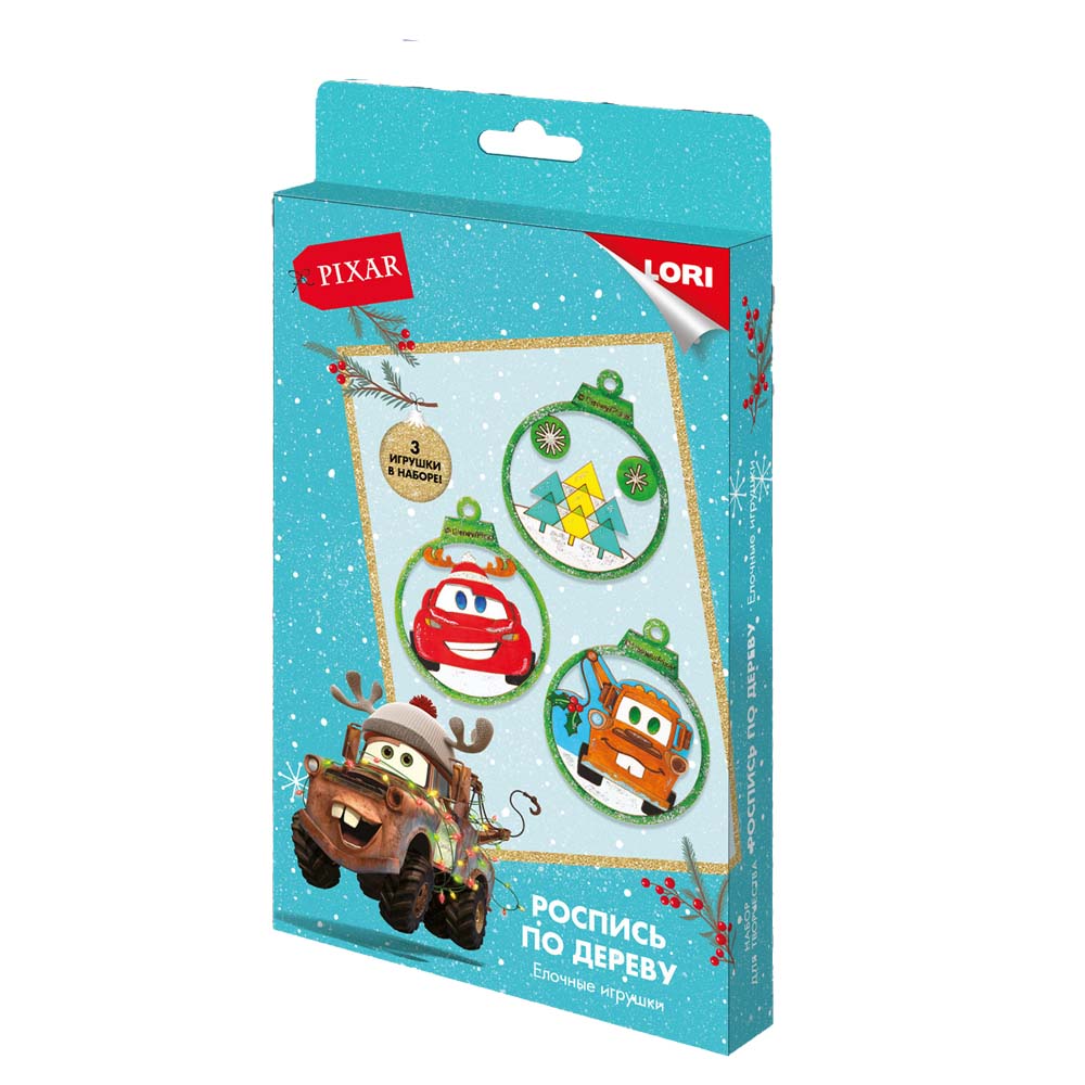 набор д/творч.роспись по дереву ёлочные игрушки disney "тачки" Набор д/творч.роспись по дереву ёлочные игрушки disney "тачки"