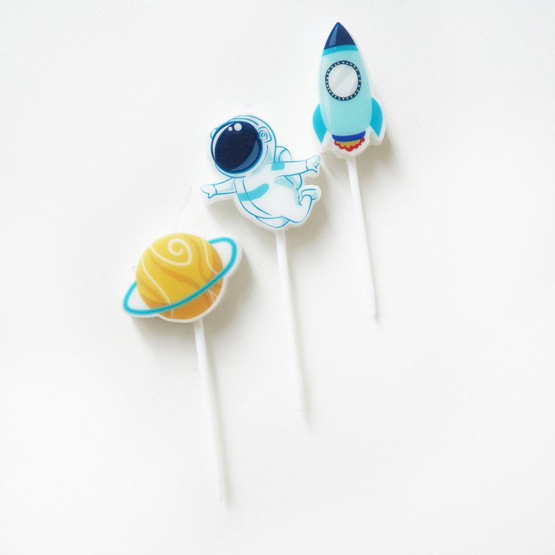 Набор свечей для торта 5шт "космос"