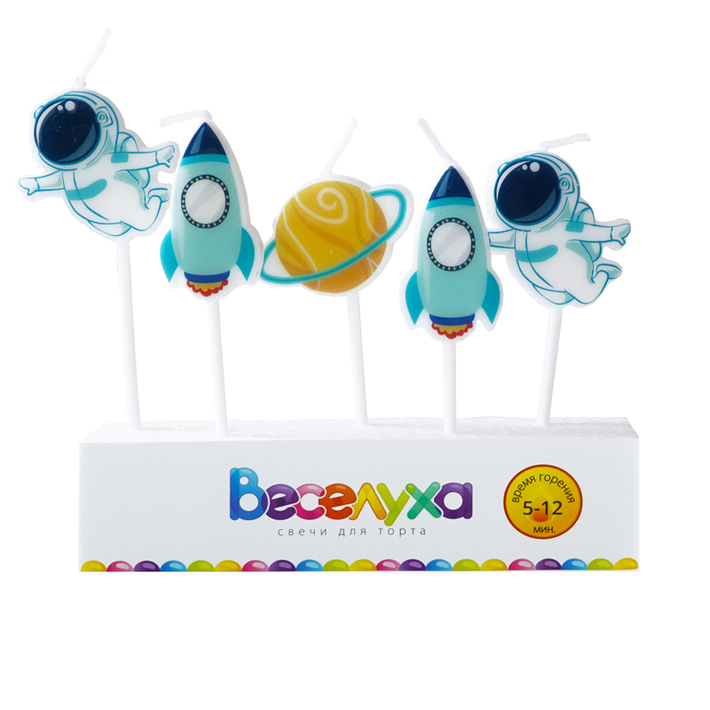 набор свечей для торта 5шт "космос" Набор свечей для торта 5шт "космос"