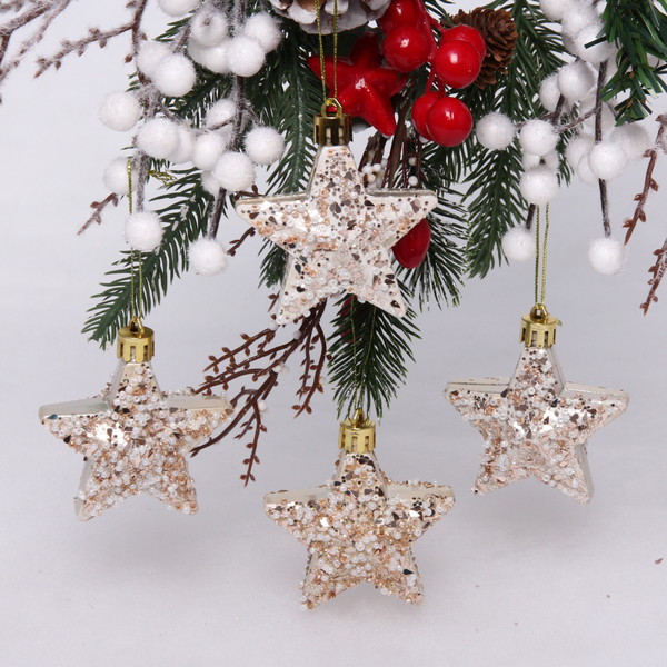 Набор украшений shine "starlight" 4шт 6см light champagne