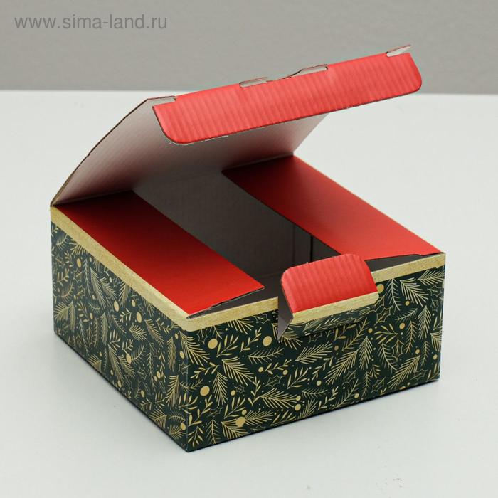 Коробка "с новым годом" 15х15х7см