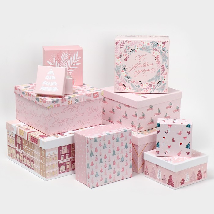 коробка подарочная "happy new year" 18х18х10см Коробка подарочная "happy new year" 18х18х10см