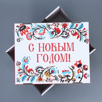 Коробка подарочная "народная" 31,2х25,6х16,1см