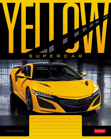 Тетрадь 18 л. кл. "yellow supercar" (hatber) б/б,асс-т